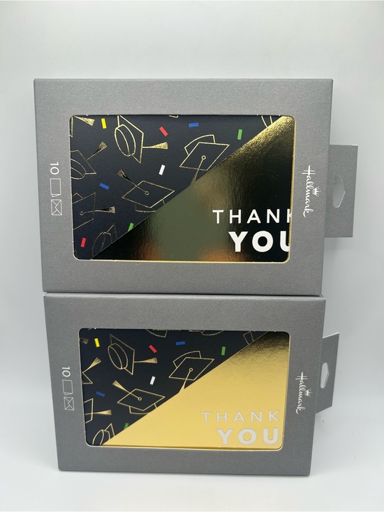 Hallmark Other - Hallmark Gold & Black "Thank You" Graduation Cards - 2 packs of 10 ty cards 🎓